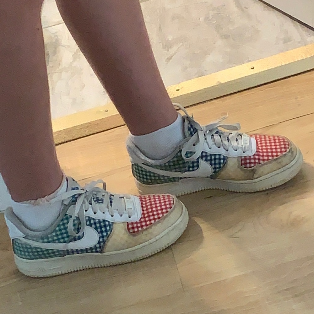 RARE rainbow gingham Air Force ones 1s !!!